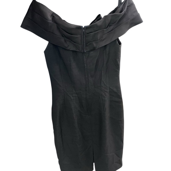 AJ Bari Vtg 90s Black Off the Shoulder Big Bow Accent Cocktail Party Dress Sz 8 - Picture 2 of 10